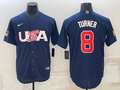 Men's 2023 World Baseball Classic #8 Trea Turner USA Navy jersey