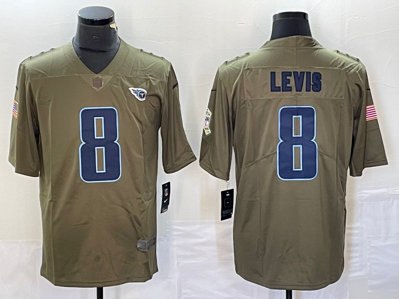 Men's Tennessee Titans Will Levis #8 Brown Game Player jersey