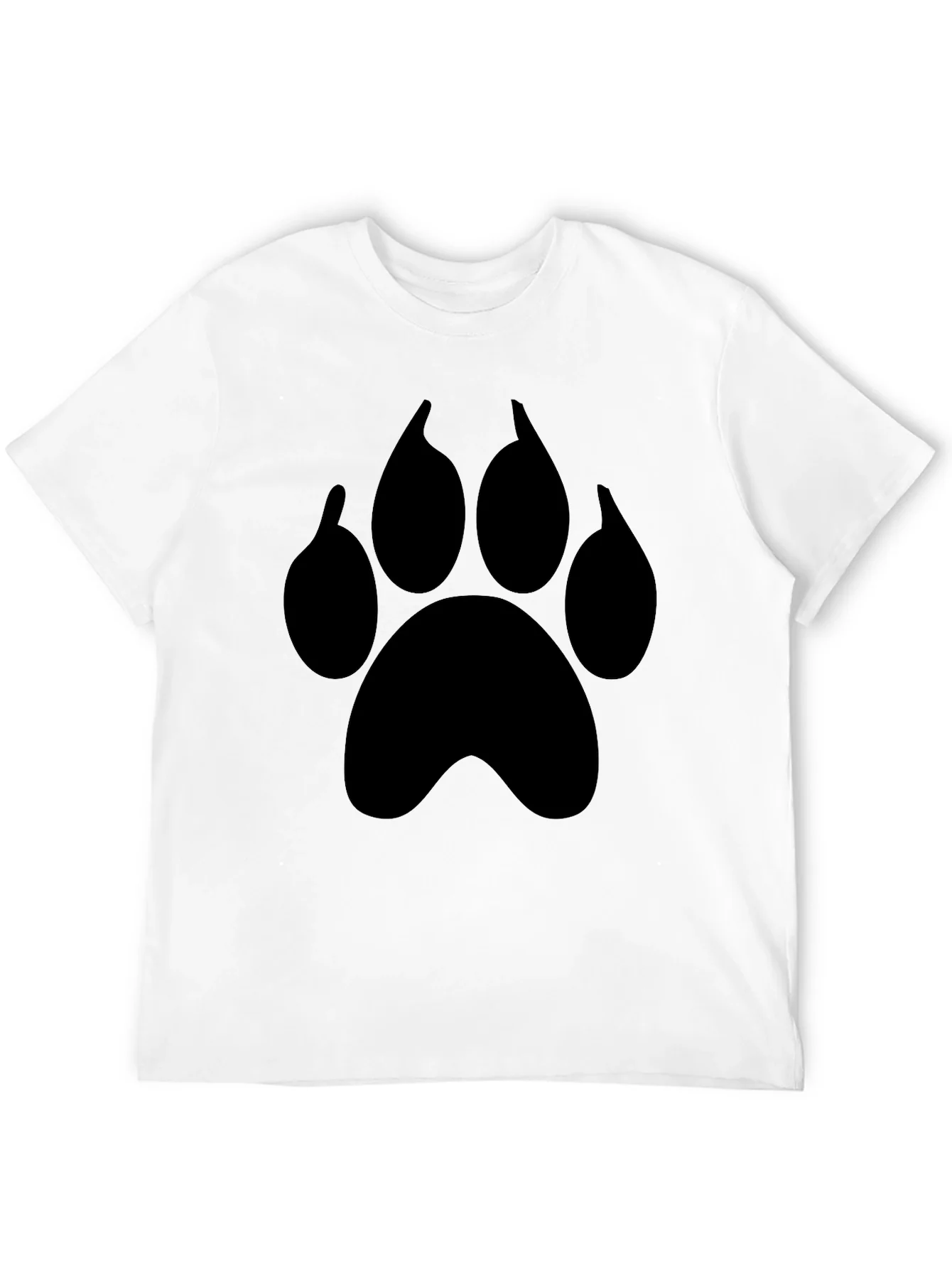 Black Paw Print T-Shirt - Casual Graphic Tee for Animal Lovers