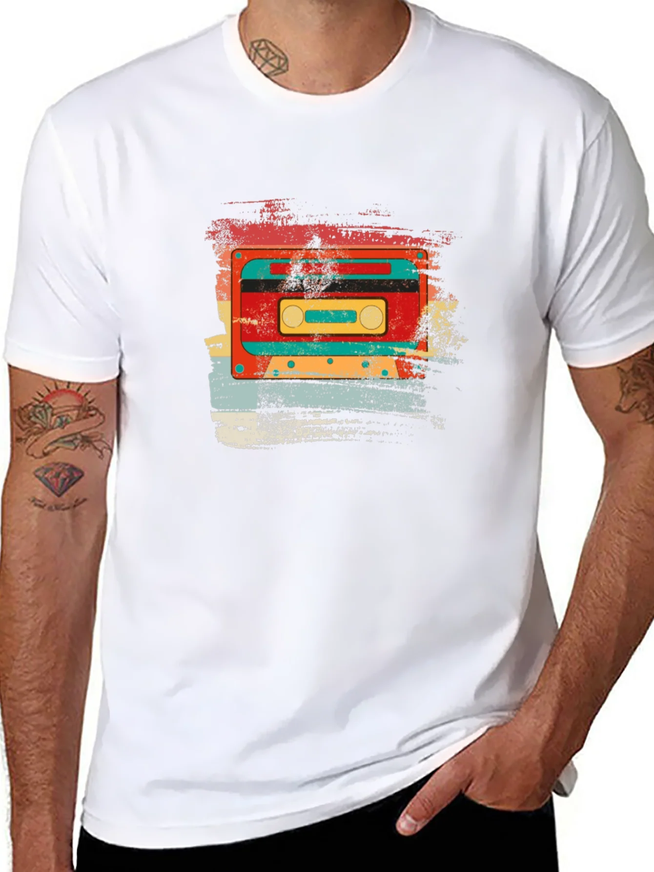 Retro Cassette Tape Graphic T-Shirt - Vintage Style Black Tee