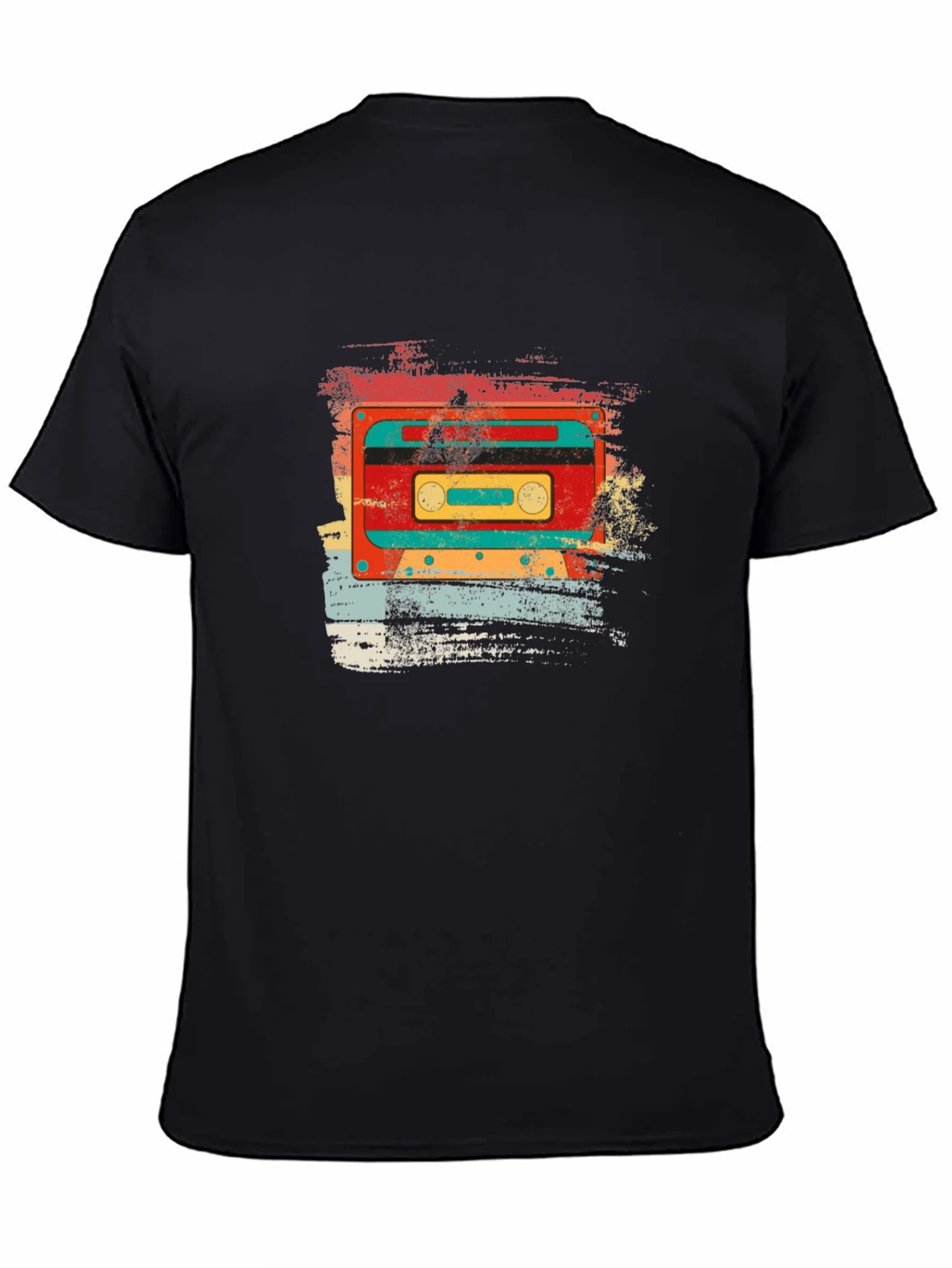 Retro Cassette Tape Graphic T-Shirt - Vintage Style Black Tee
