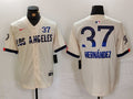 Men's Los Angeles Dodgers Teoscar Hernandez #37 Cream 2024 City Connect Limited Player jersey