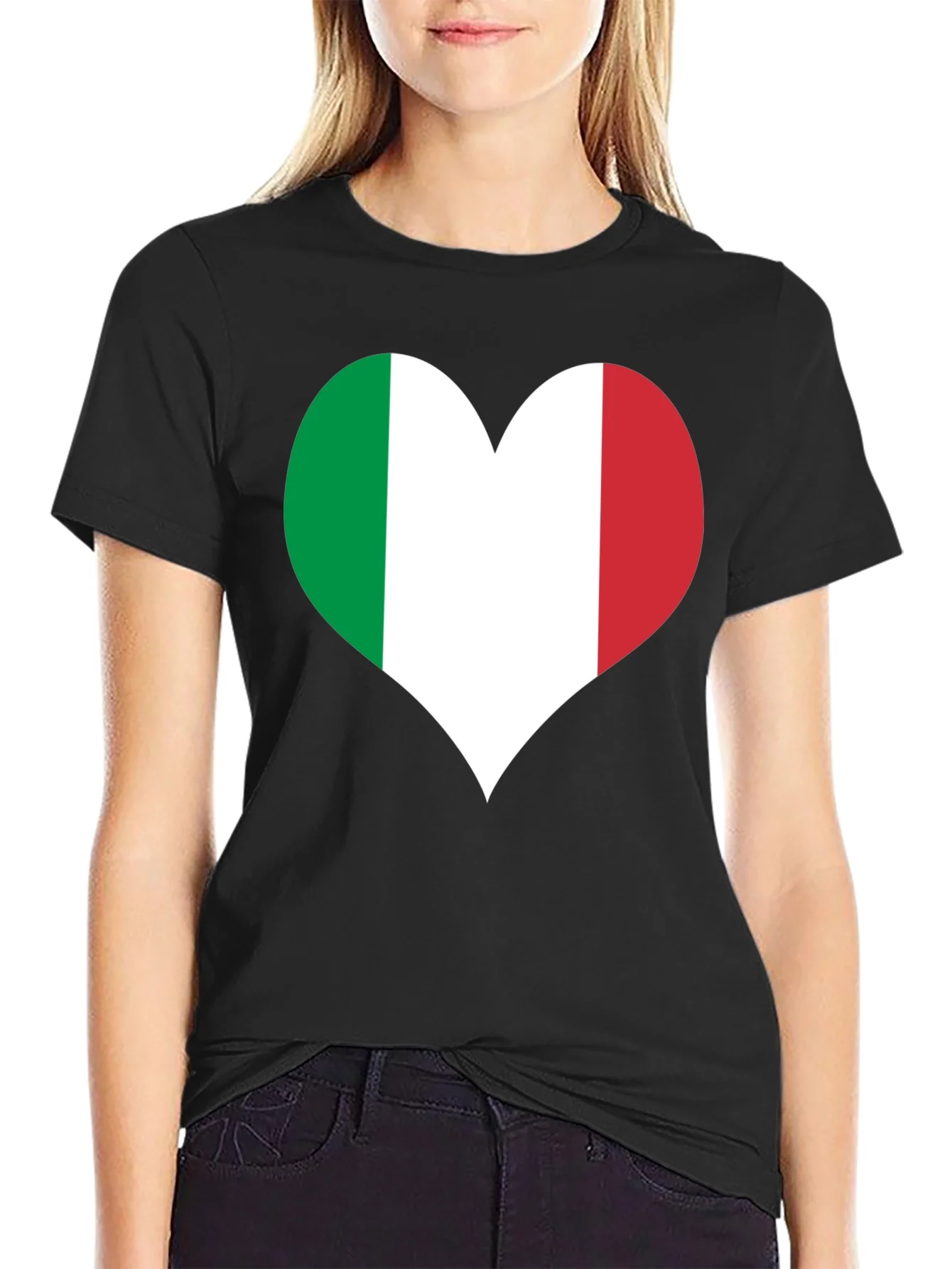 Italian Flag Heart T-Shirt - Show Your Love for Italy