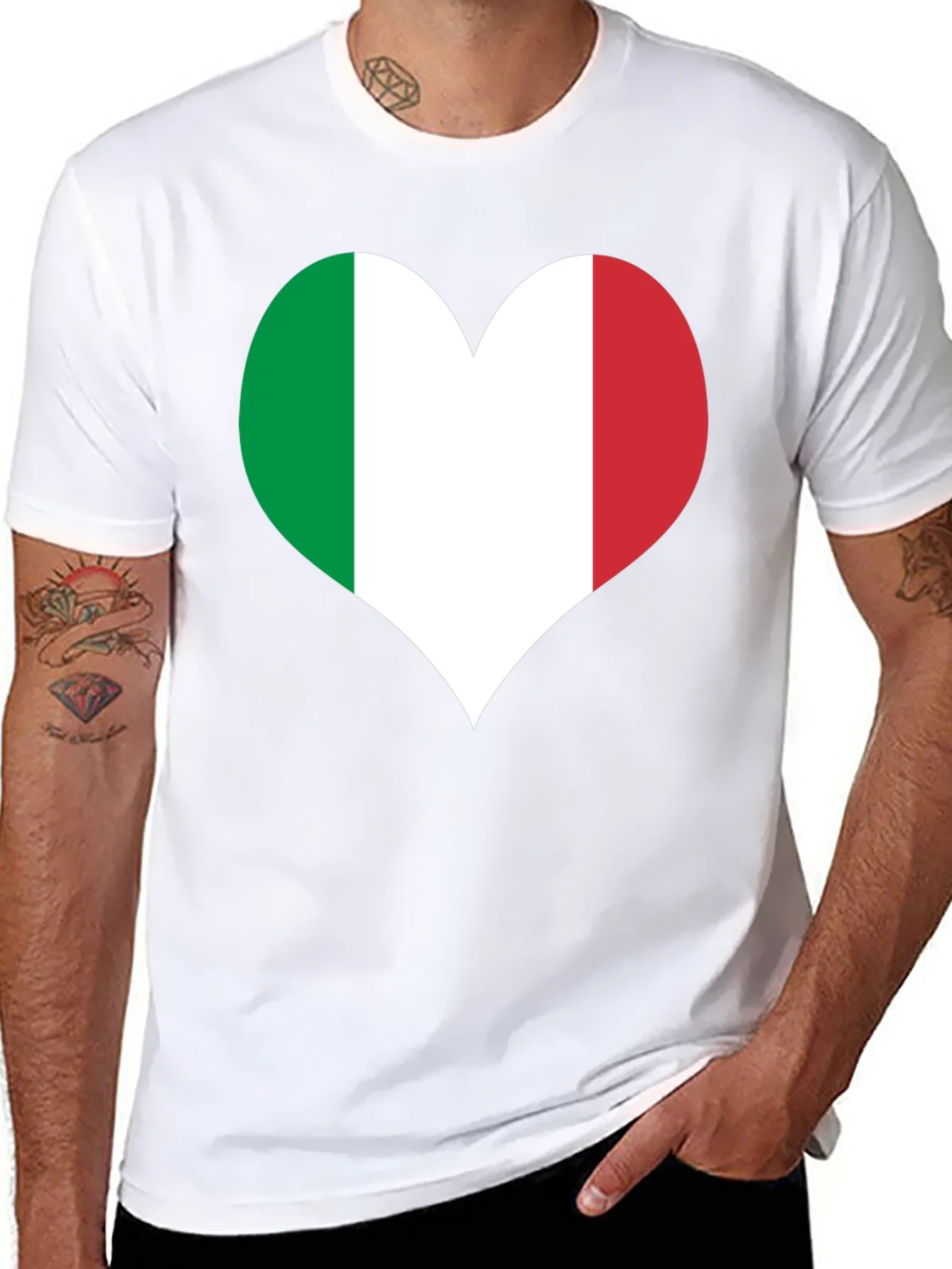 Italian Flag Heart T-Shirt - Show Your Love for Italy