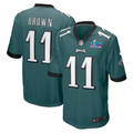 Men's Philadelphia Eagles A.J. Brown #11 Midnight Green Super Bowl LVII Patch Game jersey