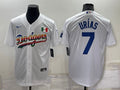 Men's Los Angeles Dodgers Julio Urias #7 White Authentic Game jersey