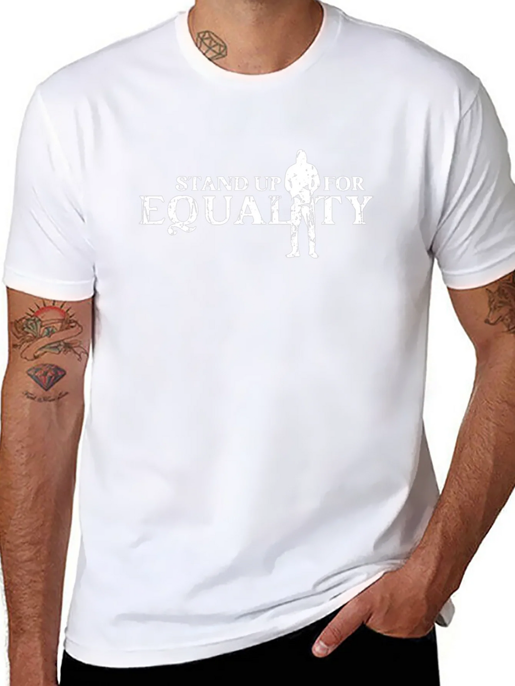 Stand Up For Equality Black Graphic T-Shirt