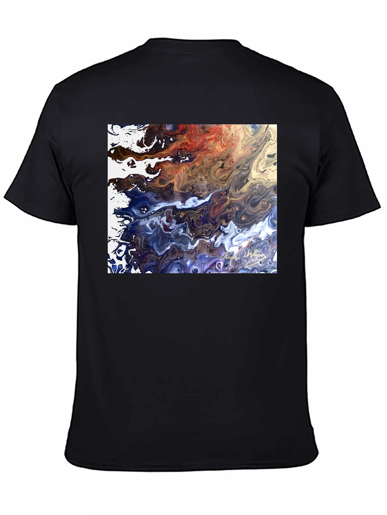 Abstract Art Graphic Tee - Modern Fluid Design