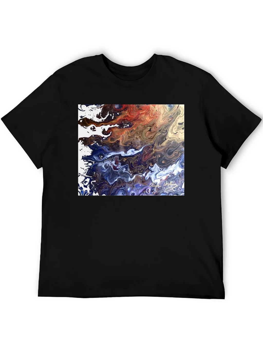 Abstract Art Graphic Tee - Modern Fluid Design