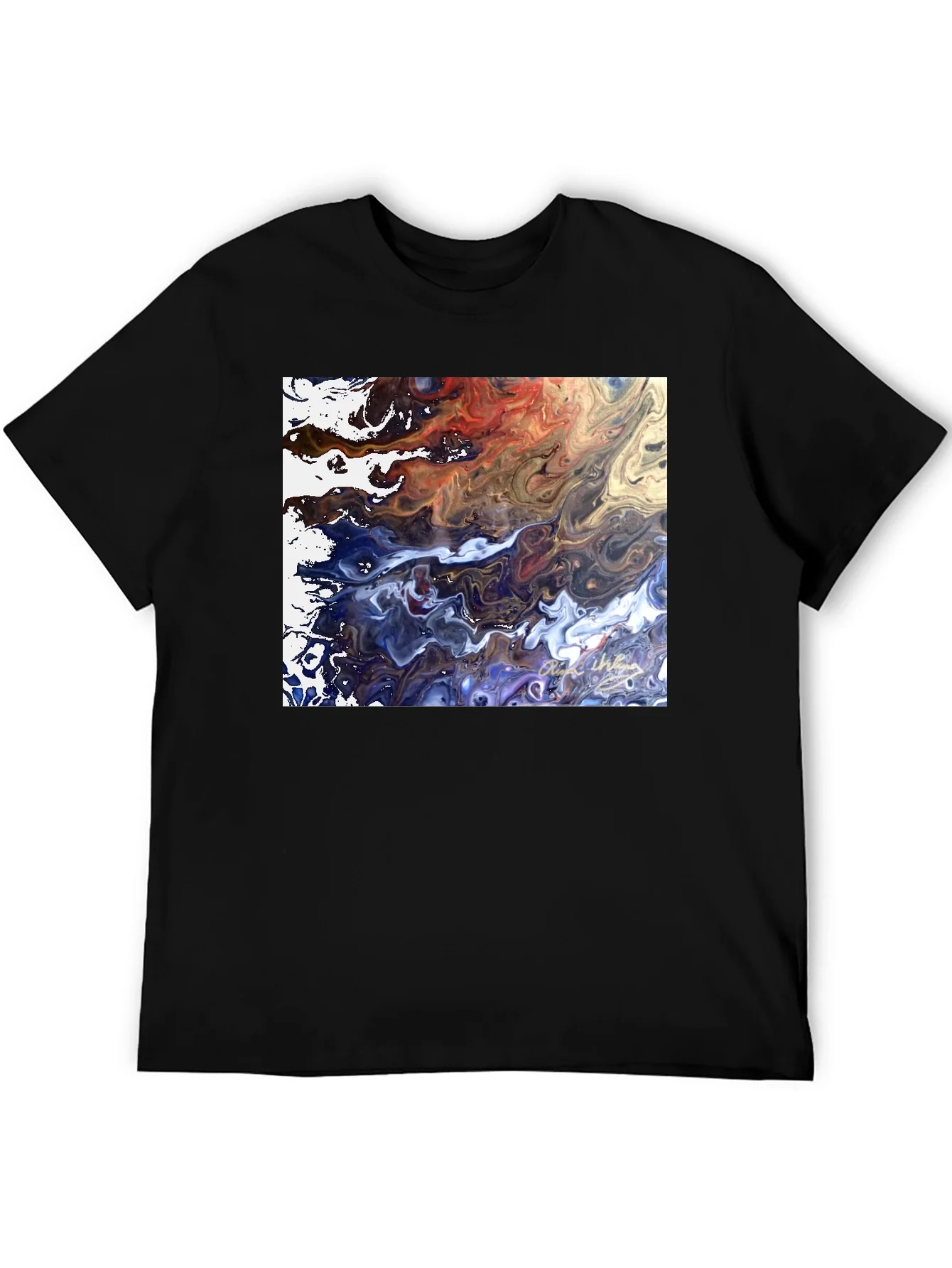 Abstract Art Graphic Tee - Modern Fluid Design