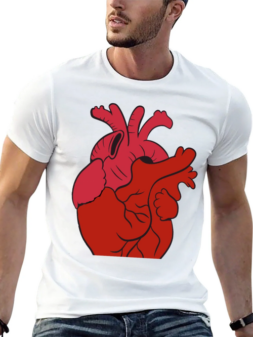 Anatomical Heart Graphic Print Tee - Black