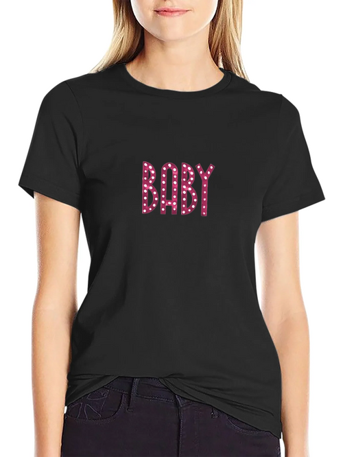 Baby Print Black Tee - Unique Graphic Design