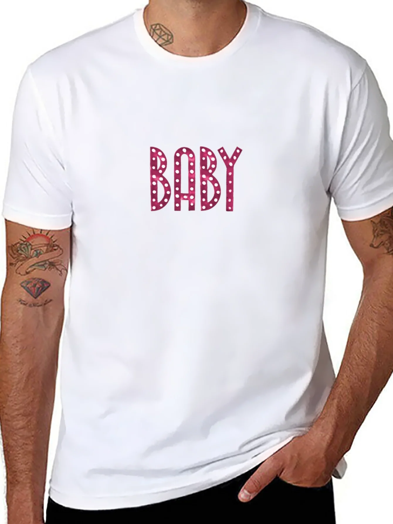 Baby Print Black Tee - Unique Graphic Design