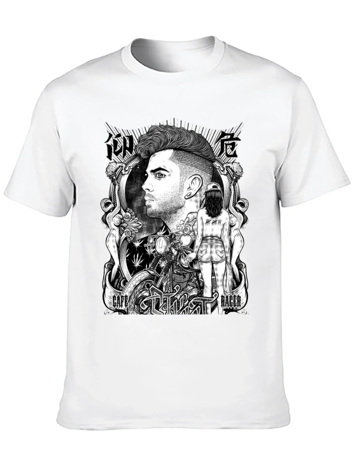 Cafe Racer Graphic T-Shirt - Black Cotton Tee