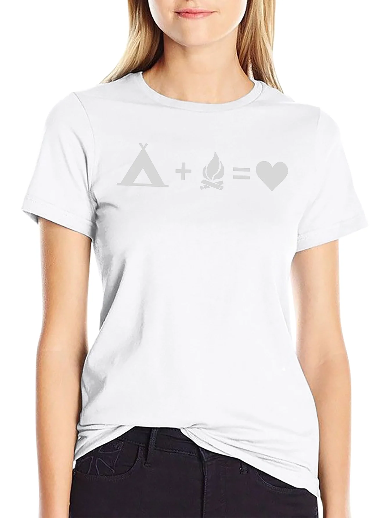Camping Love T-Shirt - Tent + Fire = Heart