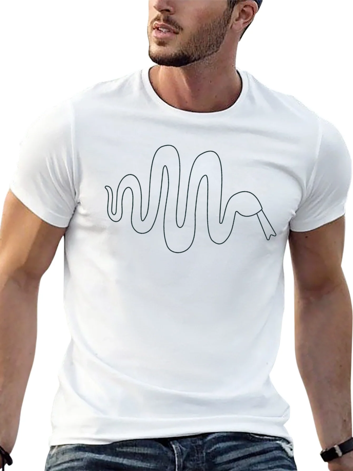 Minimalist Snake Graphic Tee - Unisex Black T-Shirt