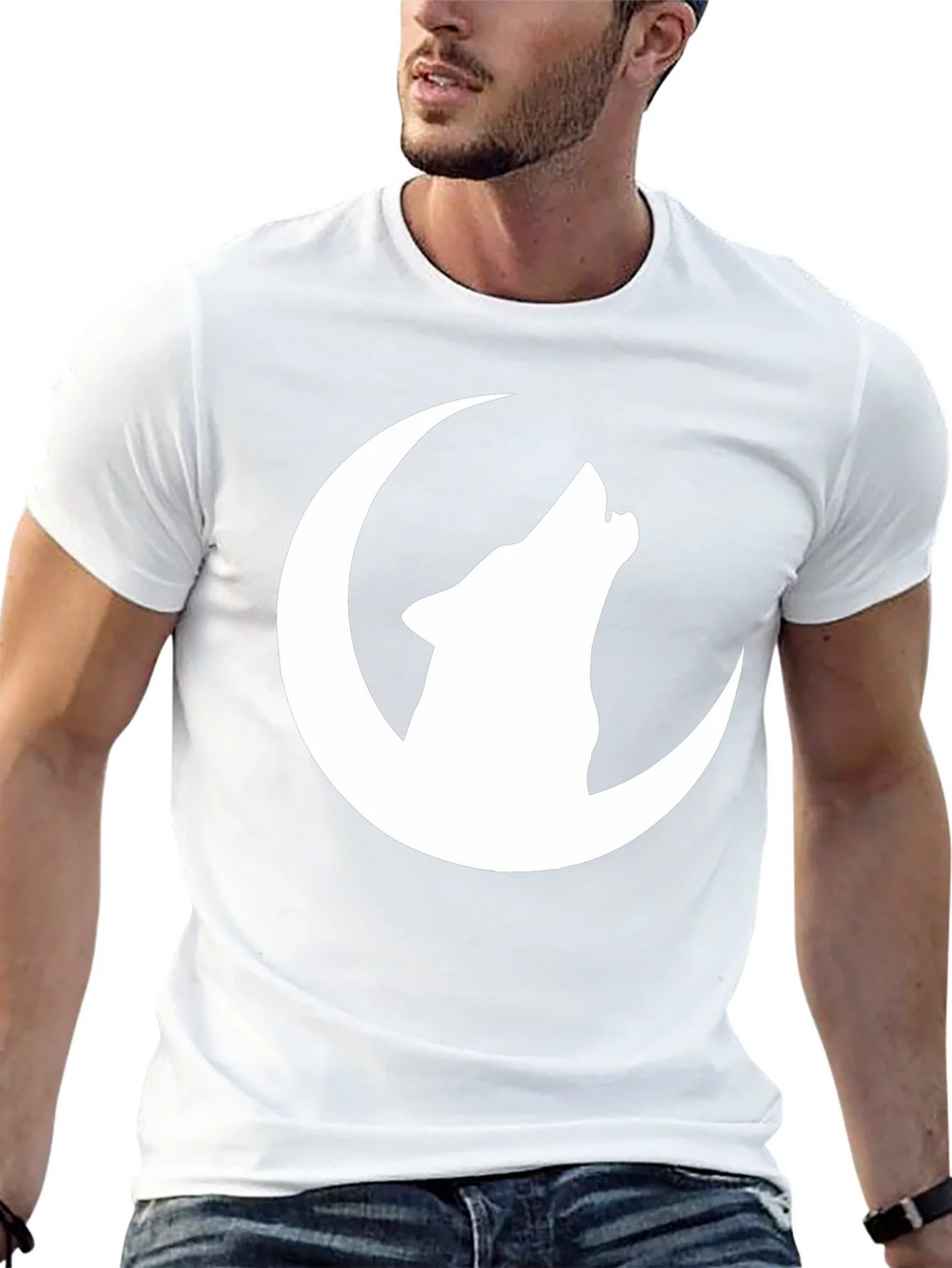 Wolf Moon Graphic Tee - Black Cotton T-Shirt