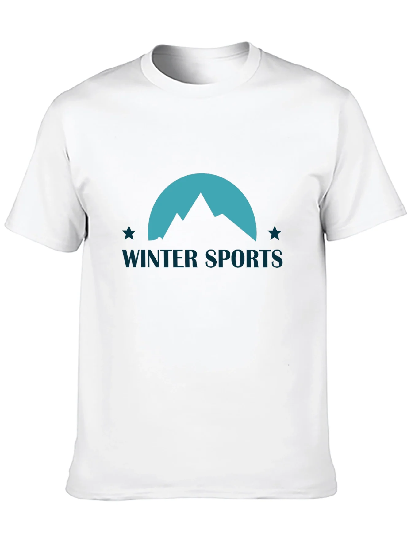 Winter Sports Graphic Tee - Black Cotton Blend T-Shirt