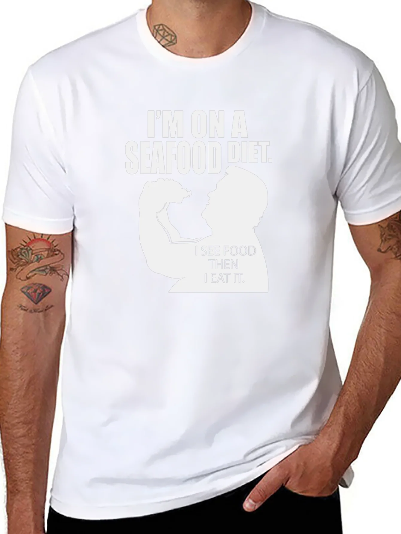 Seafood Diet T-Shirt: I See Food I Eat It! Funny Tee