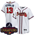 Ronald Acuna Jr Atlanta Braves 2021 World Series Patch Jersey  White
