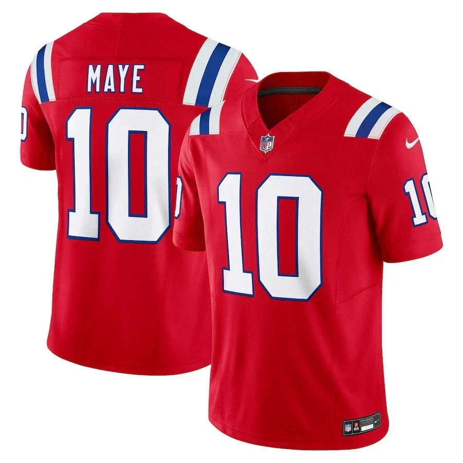New England Patriots Drake Maye #10 Nike Red 2025 F.U.S.E. NFL Limited Jersey