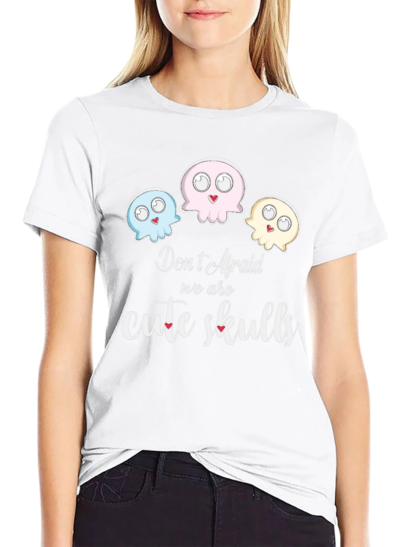Cute Skulls Graphic Tee - Dont Afraid