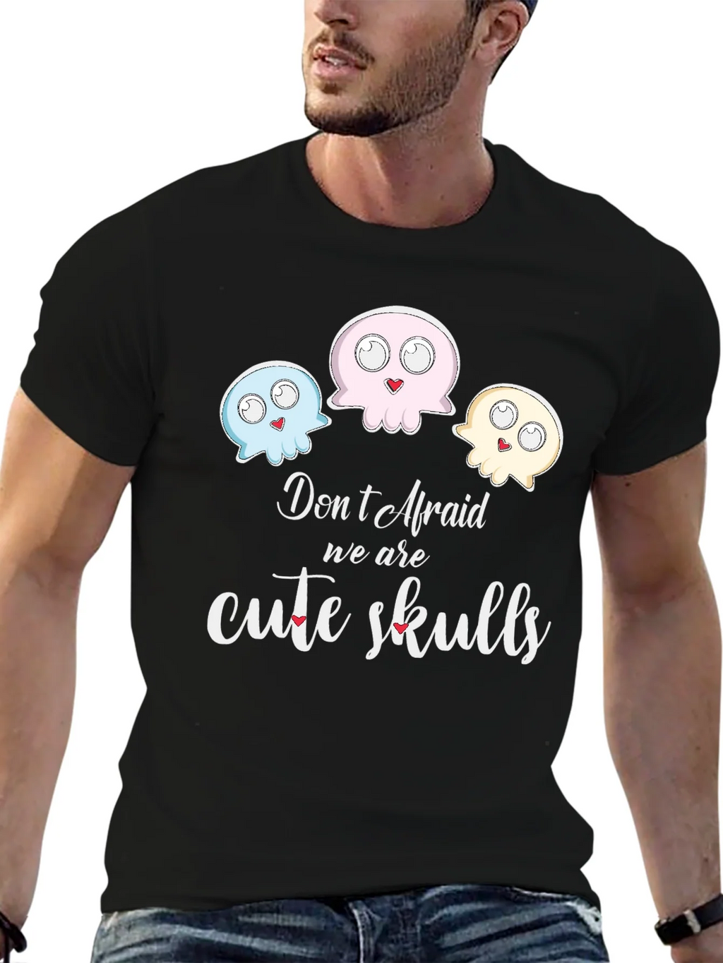 Cute Skulls Graphic Tee - Dont Afraid