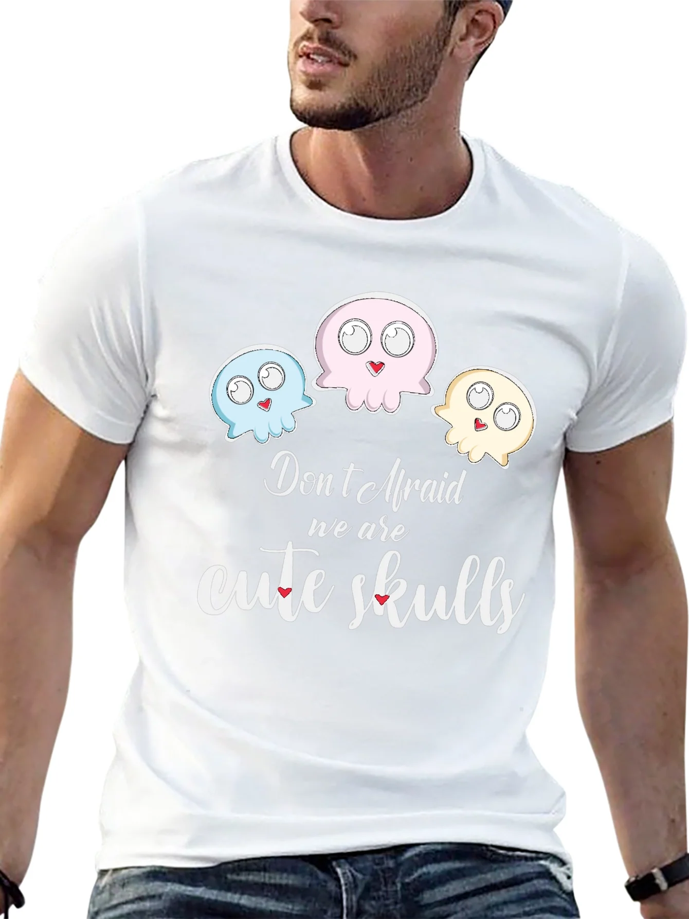 Cute Skulls Graphic Tee - Dont Afraid