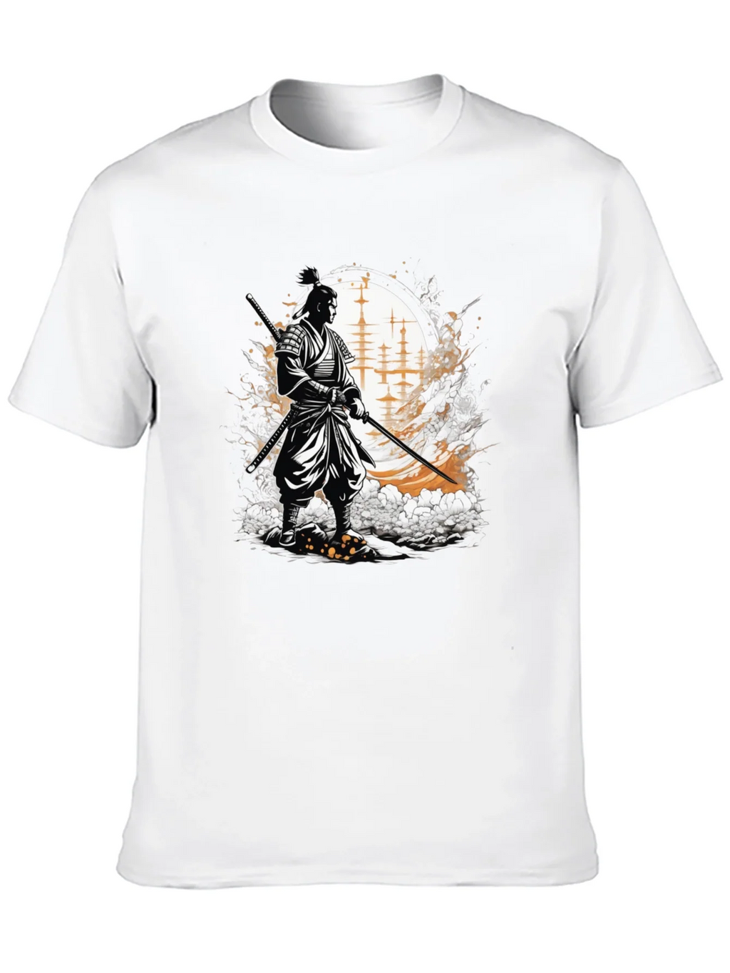 Samurai Graphic Tee - Black Cotton Blend