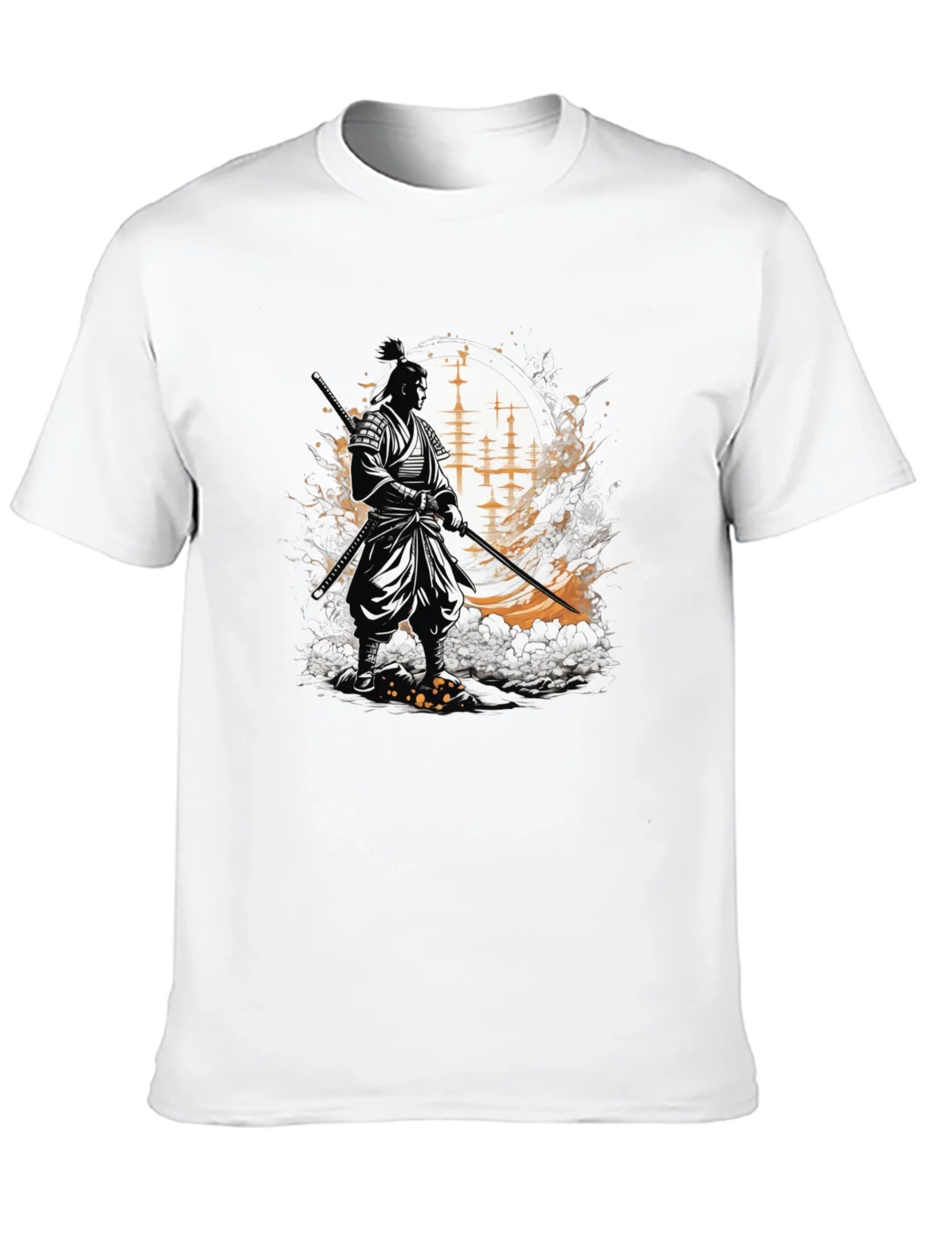 Samurai Graphic Tee - Black Cotton Blend