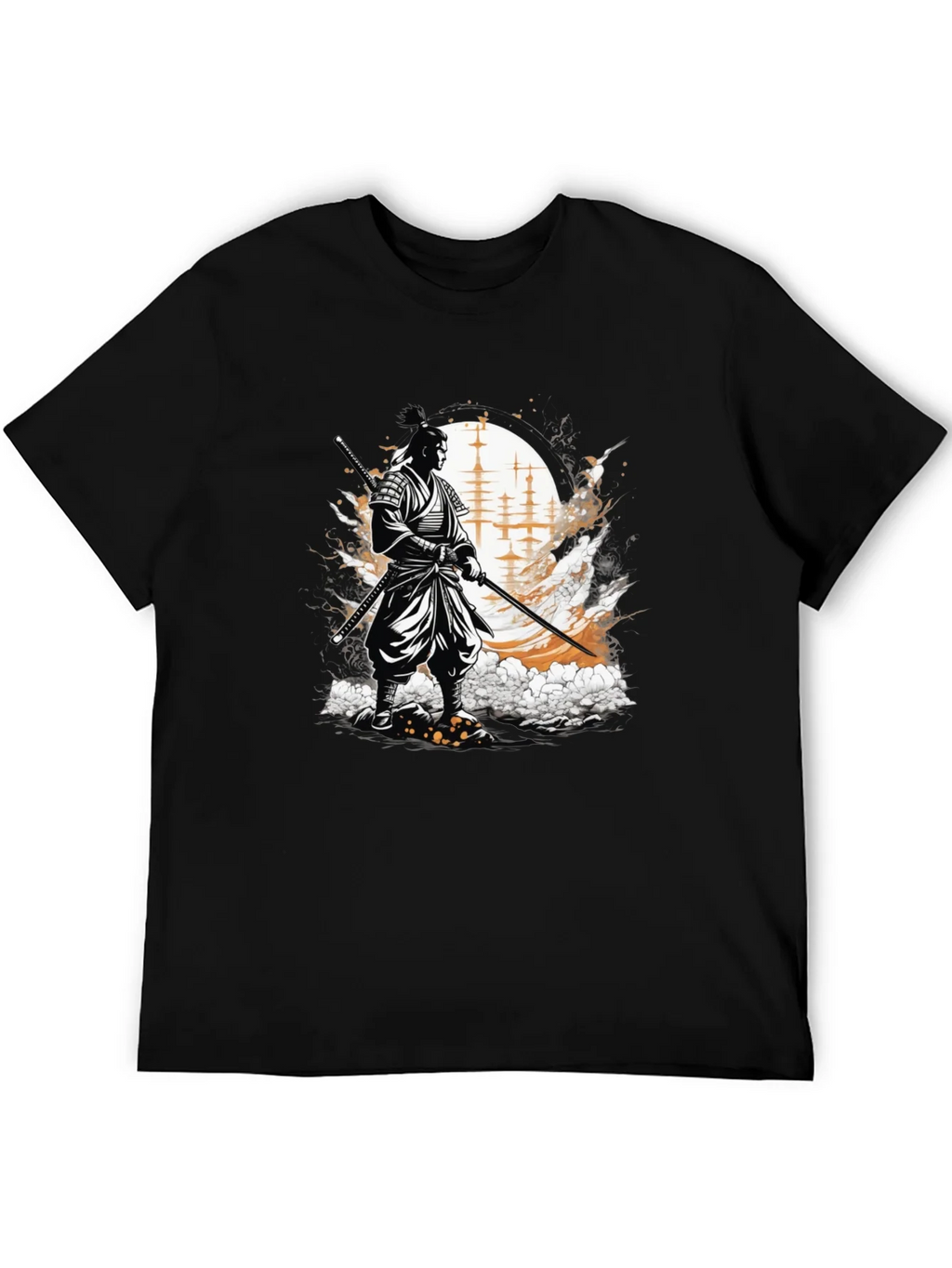 Samurai Graphic Tee - Black Cotton Blend