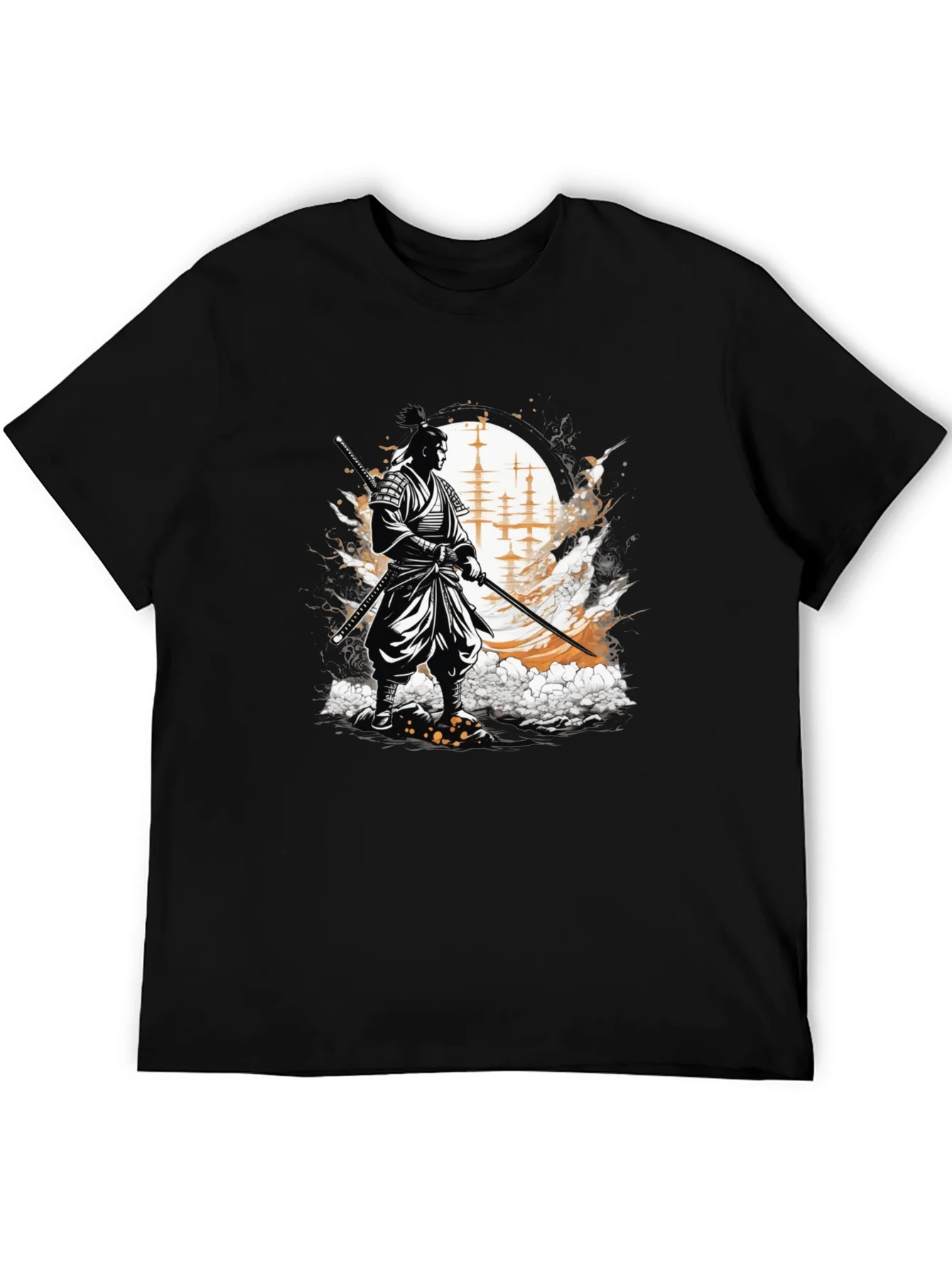 Samurai Graphic Tee - Black Cotton Blend